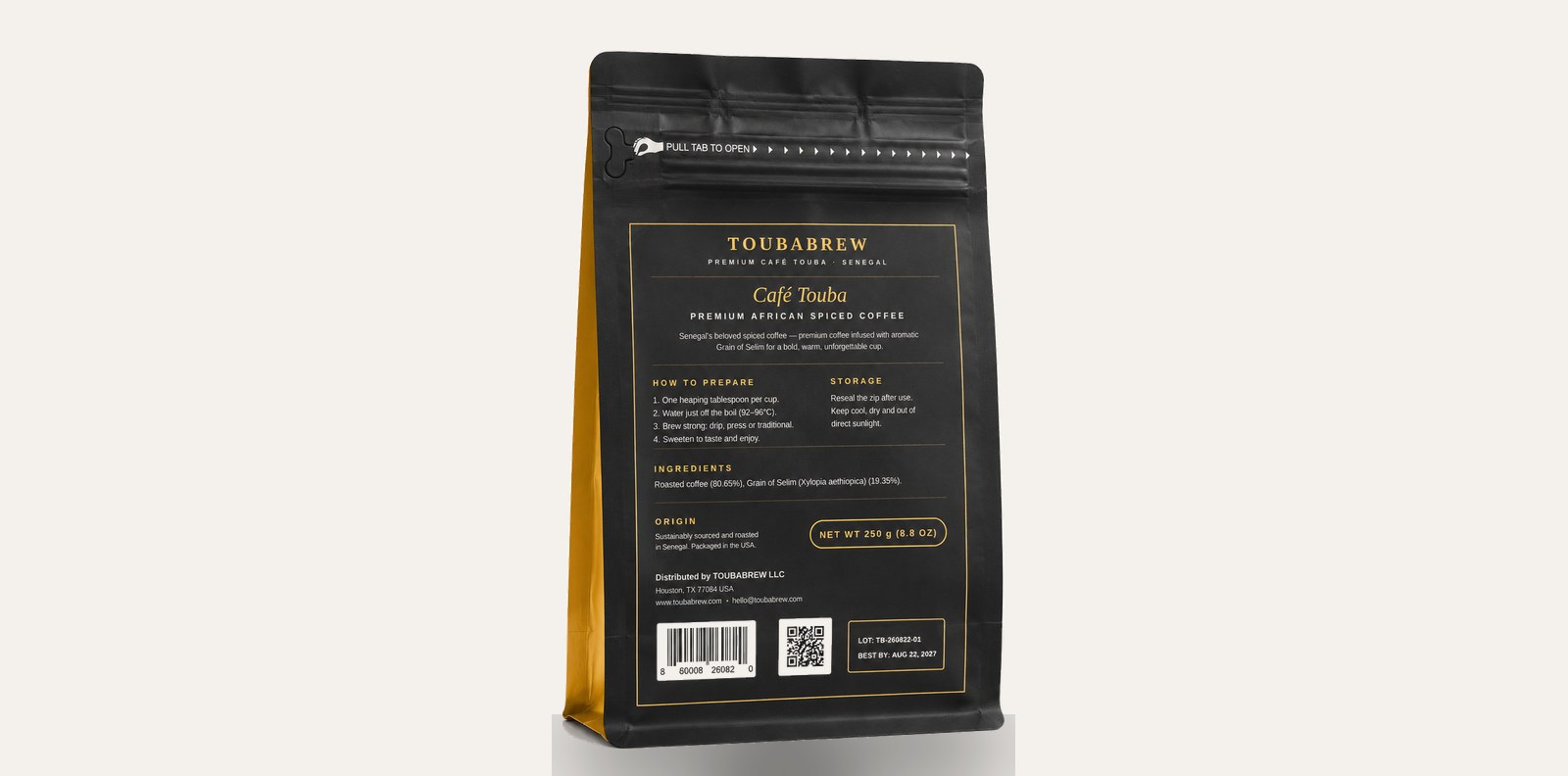 TOUBABREW Signature — back of pack
