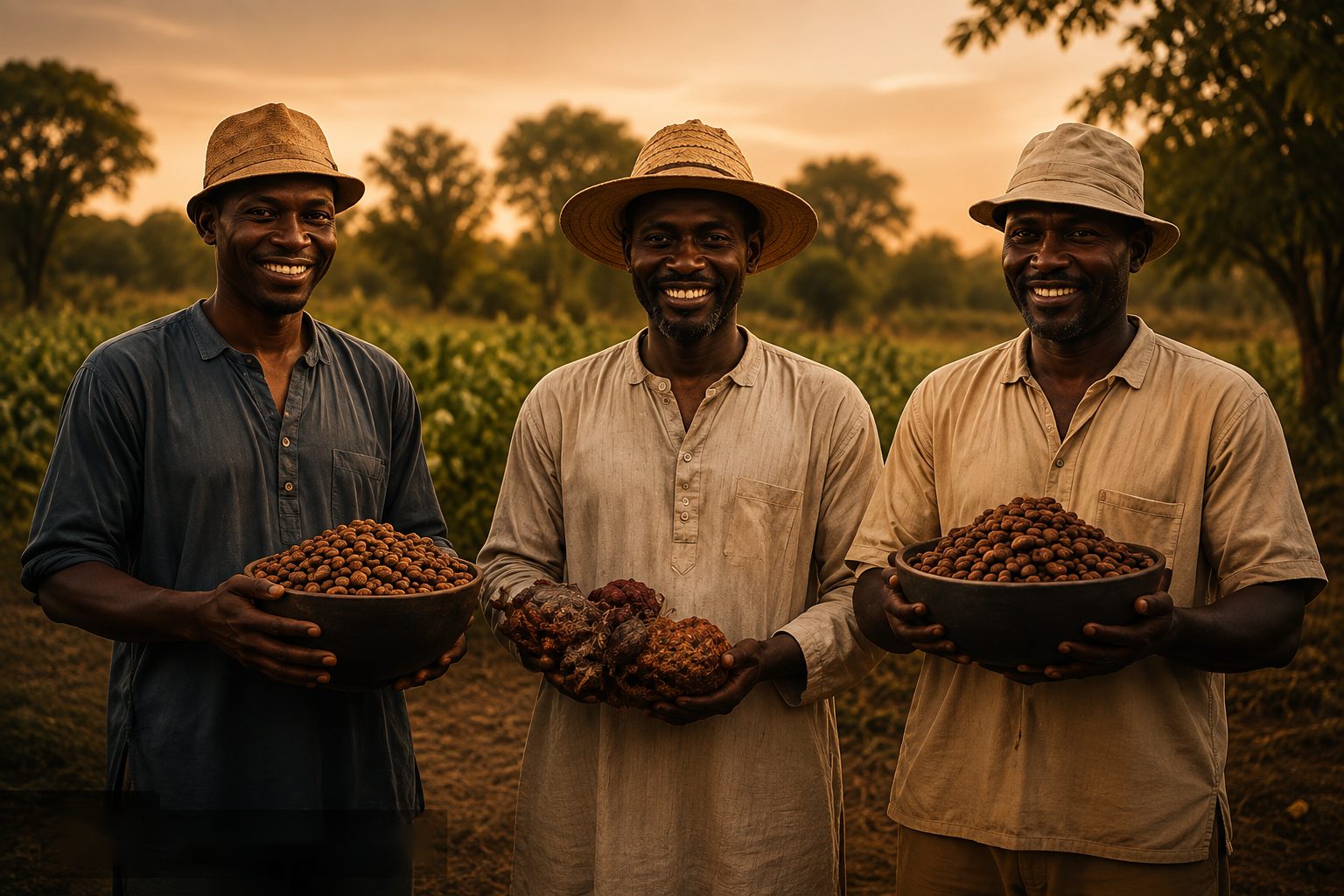 West African agricultural heritage at golden hour